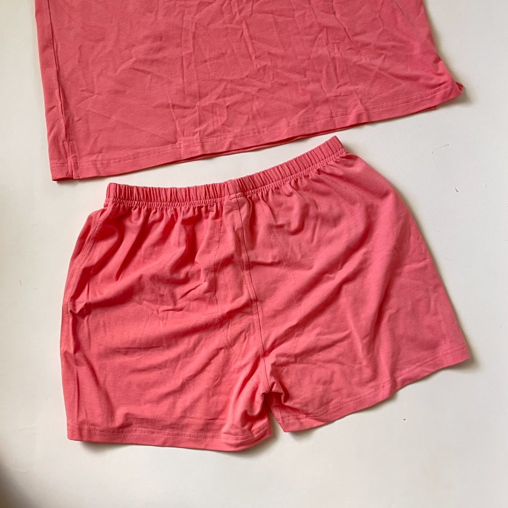 Fishers Finery Coral Pink Organic Cotton Bamboo Lounge Set Size S relaxed fit - Picture 3 of 6
